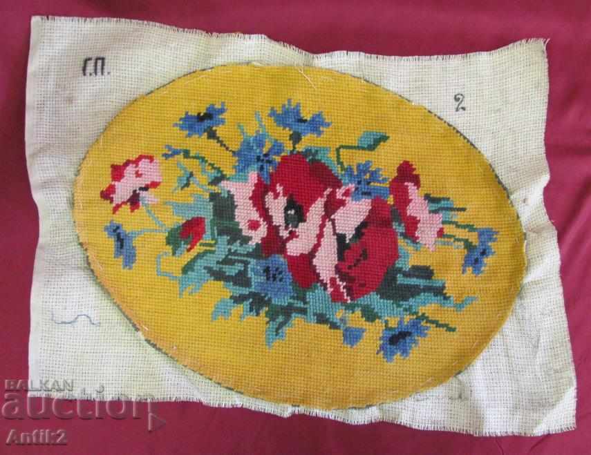 19th Century Hand Sewn Tapestry Woolen Threads