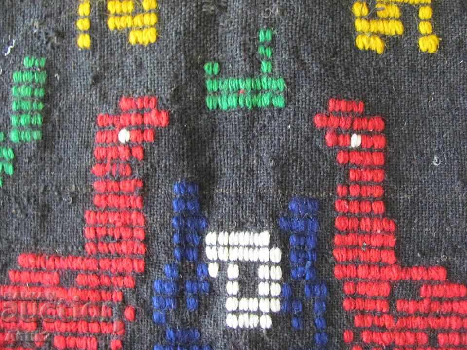 Covor brodat și brodat din secolul al XIX-lea, pernă - 5