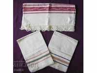 19th Century 3 Piece Hand Woven Towel Cotton Towel