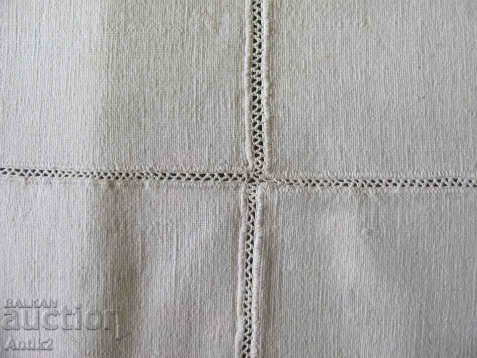Auction 19th Century Hand Woven Hand Sewn Tablecloth, Box Auction 19th Century Hand Woven Hand Sewn Tablecloth, Box