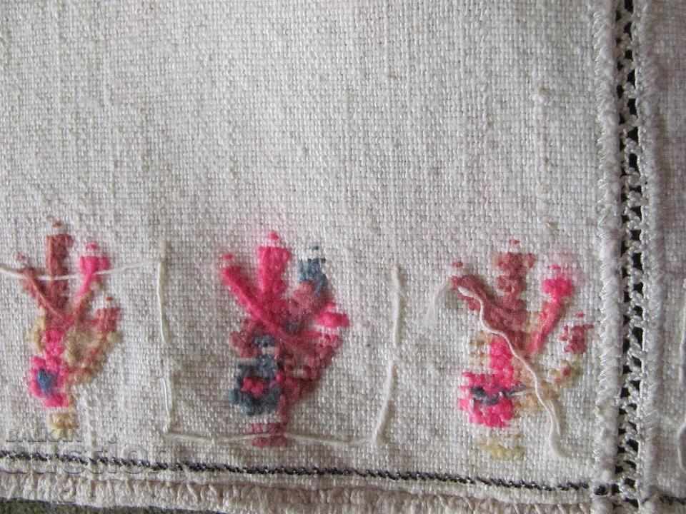 19th Century Hand Woven Hand Sewn Tablecloth, Box - 6 19th Century Hand Woven Hand Sewn Tablecloth, Box - 6