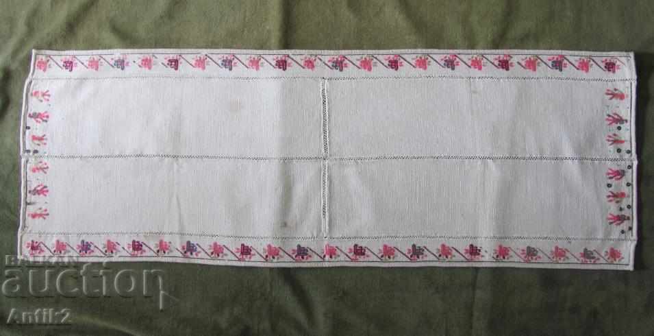 19th Century Hand Woven Hand Sewn Tablecloth, Box