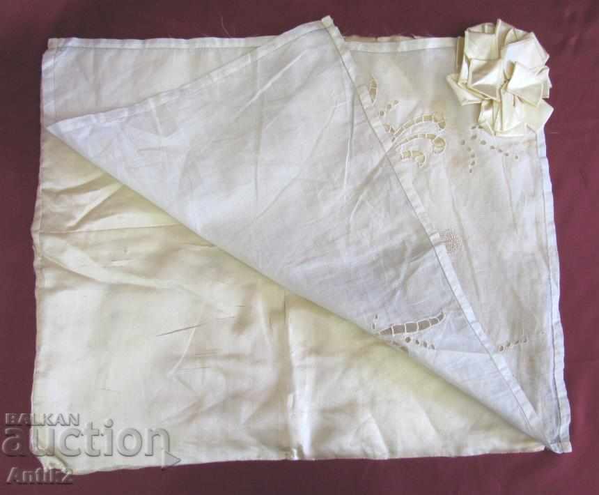 19th Century Cut Embroidery with Monogram Pillow - 5 19th Century Cut Embroidery with Monogram Pillow - 5