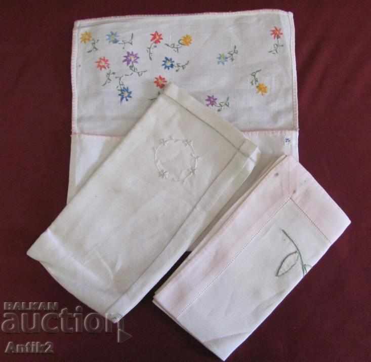 19th Century Hand Sewn Cotton Bags with 2 Towels - 6