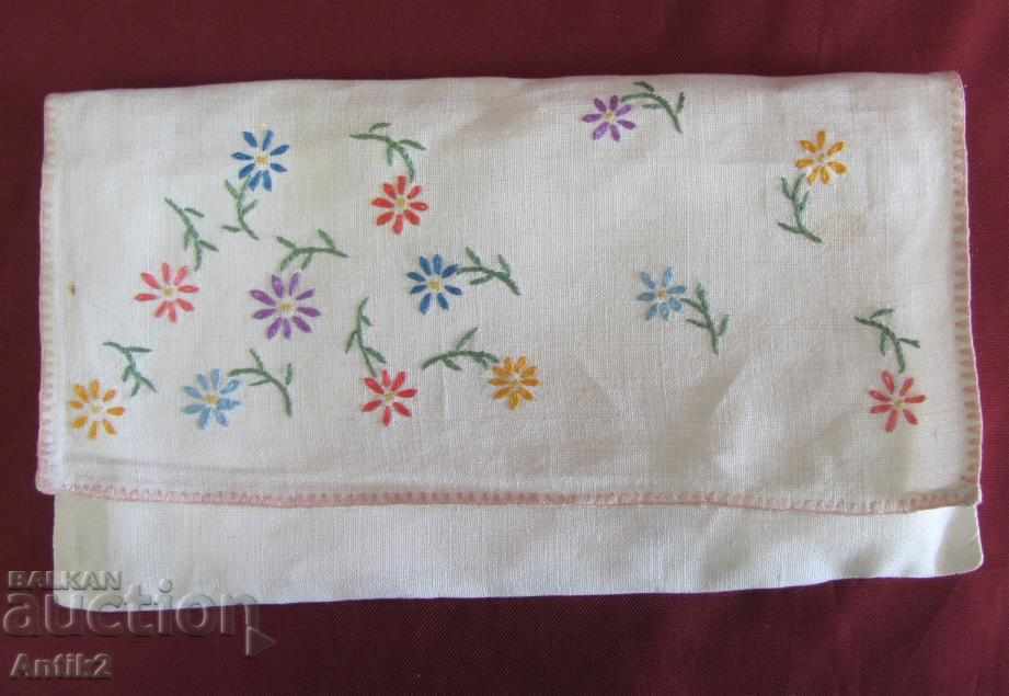 19th Century Hand Sewn Cotton Bags with 2 Towels