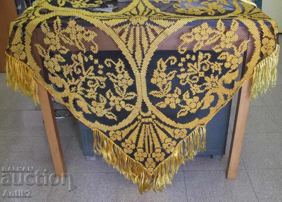 19th Century Hand Woven Hand Embroidery Table Cover