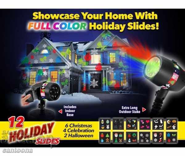 Slide Show Laser Light projector, exterior mounting