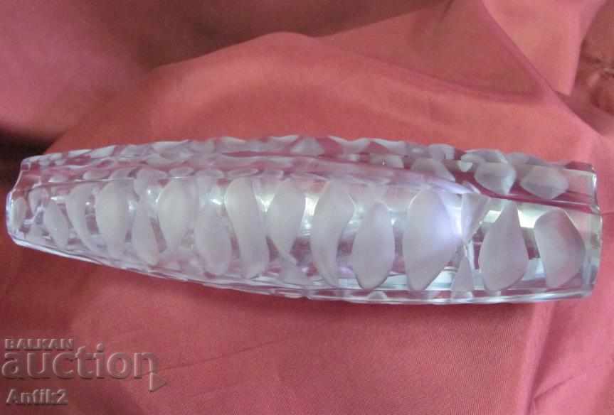 30s Old Crystal Vase handmade - 6 30s Old Crystal Vase handmade - 6