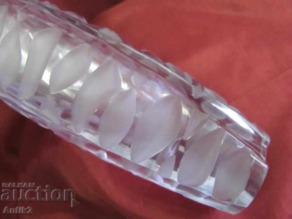 30s Old Crystal Vase handmade - 7 30s Old Crystal Vase handmade - 7