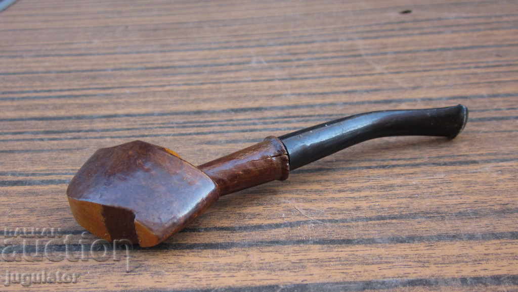 Old antique National Revival cigarette holder pipe in the shape of a traditional leather shoe (tsarvul) - 5