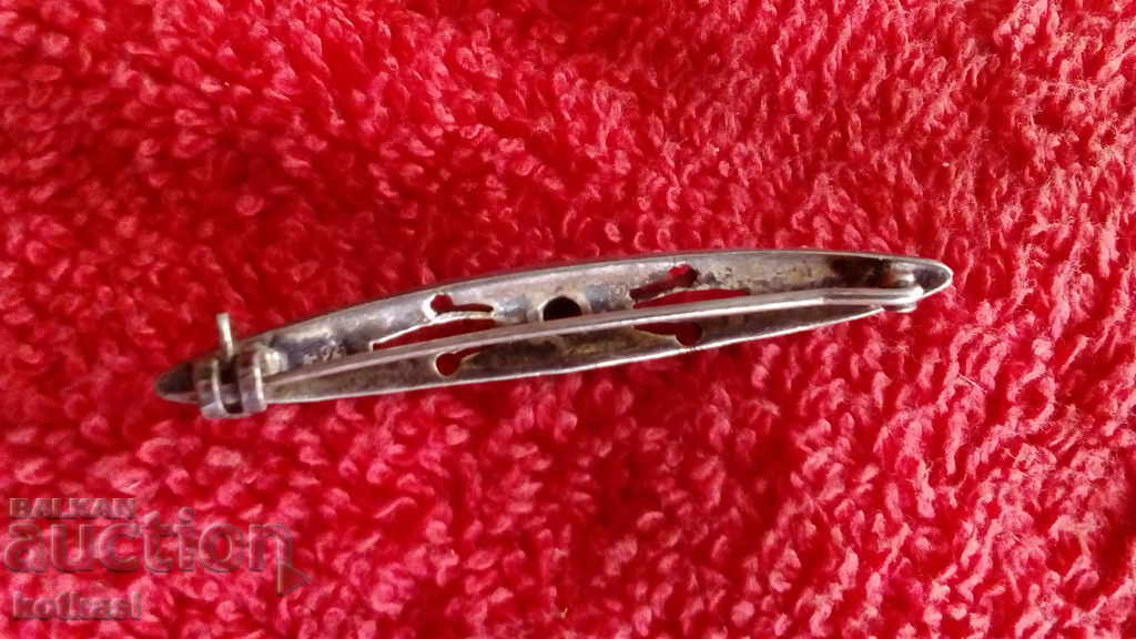 Old silver hallmarked brooch with semi-precious stones - 6 Old silver hallmarked brooch with semi-precious stones - 6