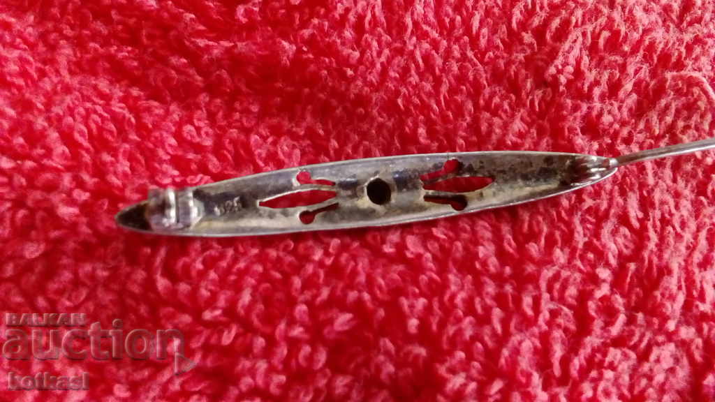 Old silver hallmarked brooch with semi-precious stones - 7 Old silver hallmarked brooch with semi-precious stones - 7