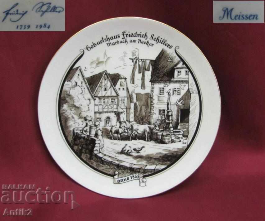 1984 Meissen Wall Plate Decorative Marked