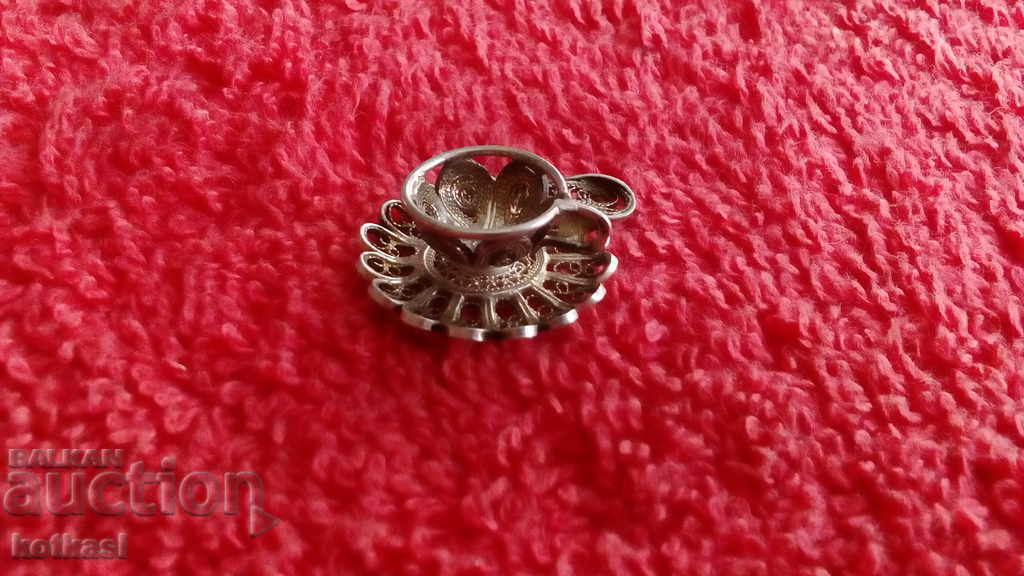 Auction Old silver pendant filigree cup spoon saucer coffee Auction Old silver pendant filigree cup spoon saucer coffee