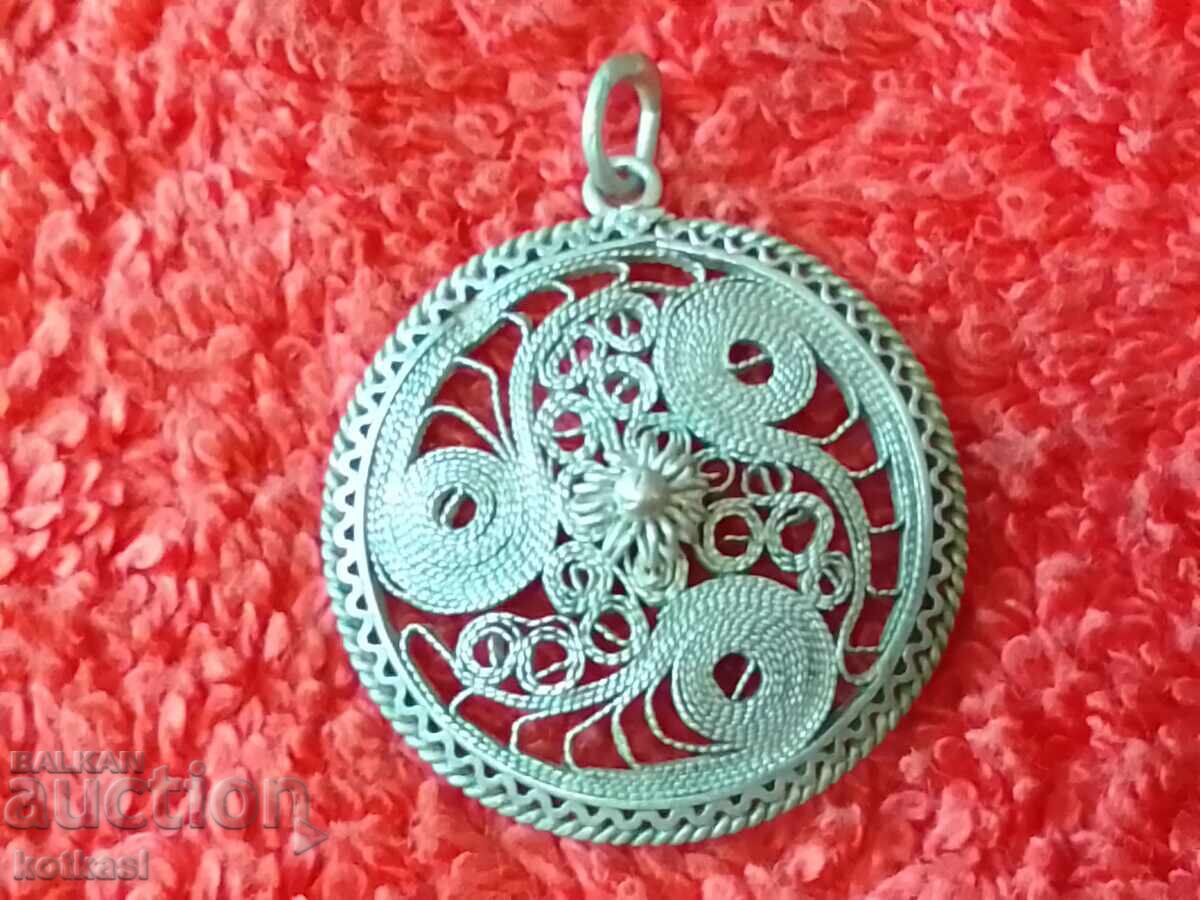 Много стара сребърна висулка филигран - 6 Много стара сребърна висулка филигран - 6