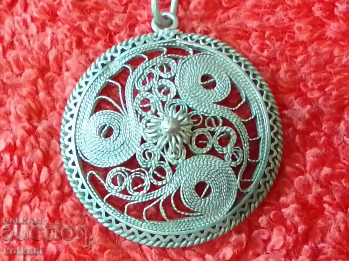 Много стара сребърна висулка филигран - 7 Много стара сребърна висулка филигран - 7