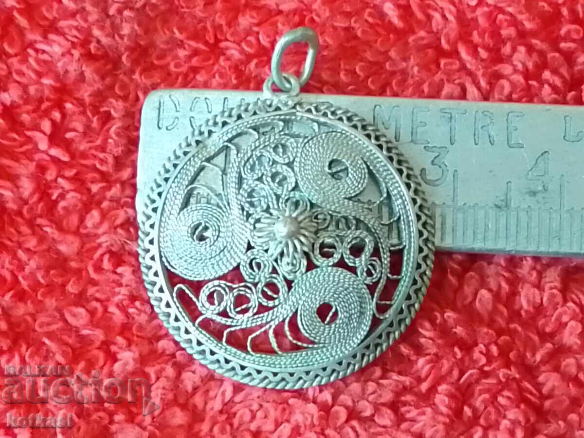 Много стара сребърна висулка филигран Много стара сребърна висулка филигран
