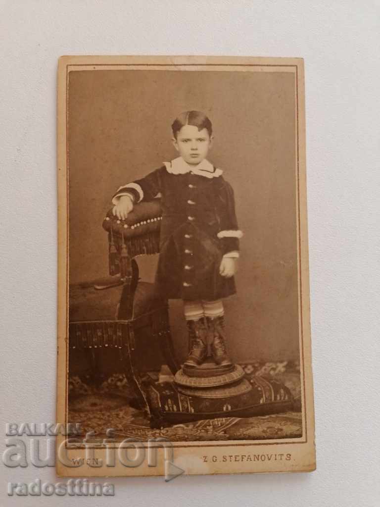 Снимка картон фотография CDV ZG Stefanovits Wien преди 1878