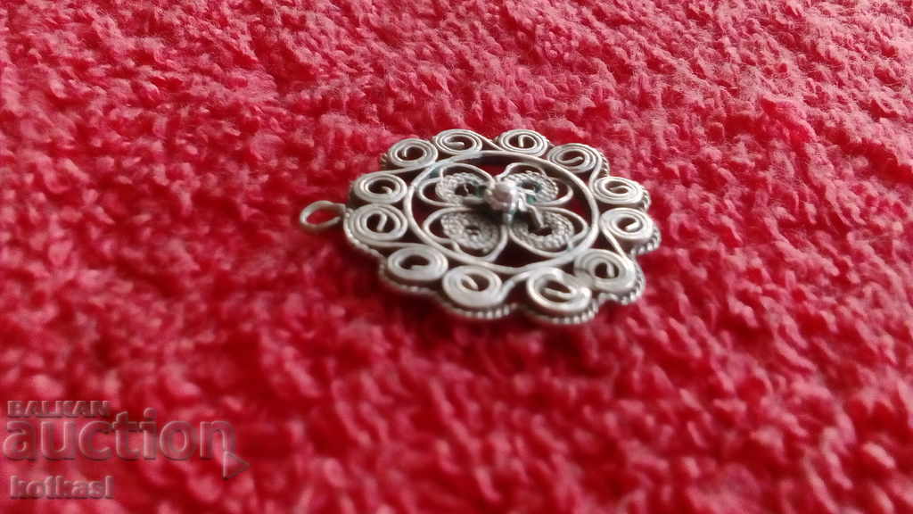 Old silver filigree pendant - 5