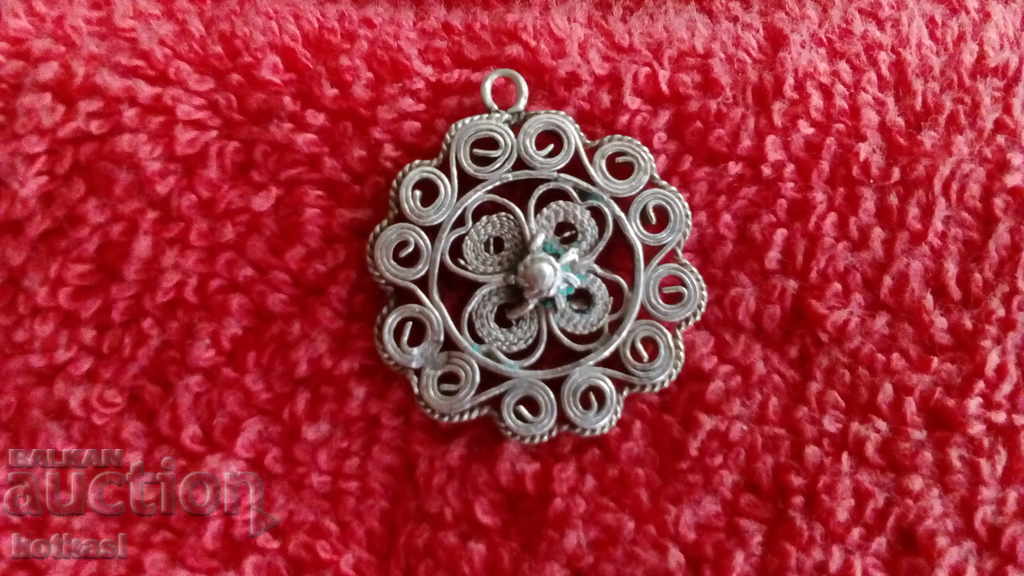 Old silver filigree pendant