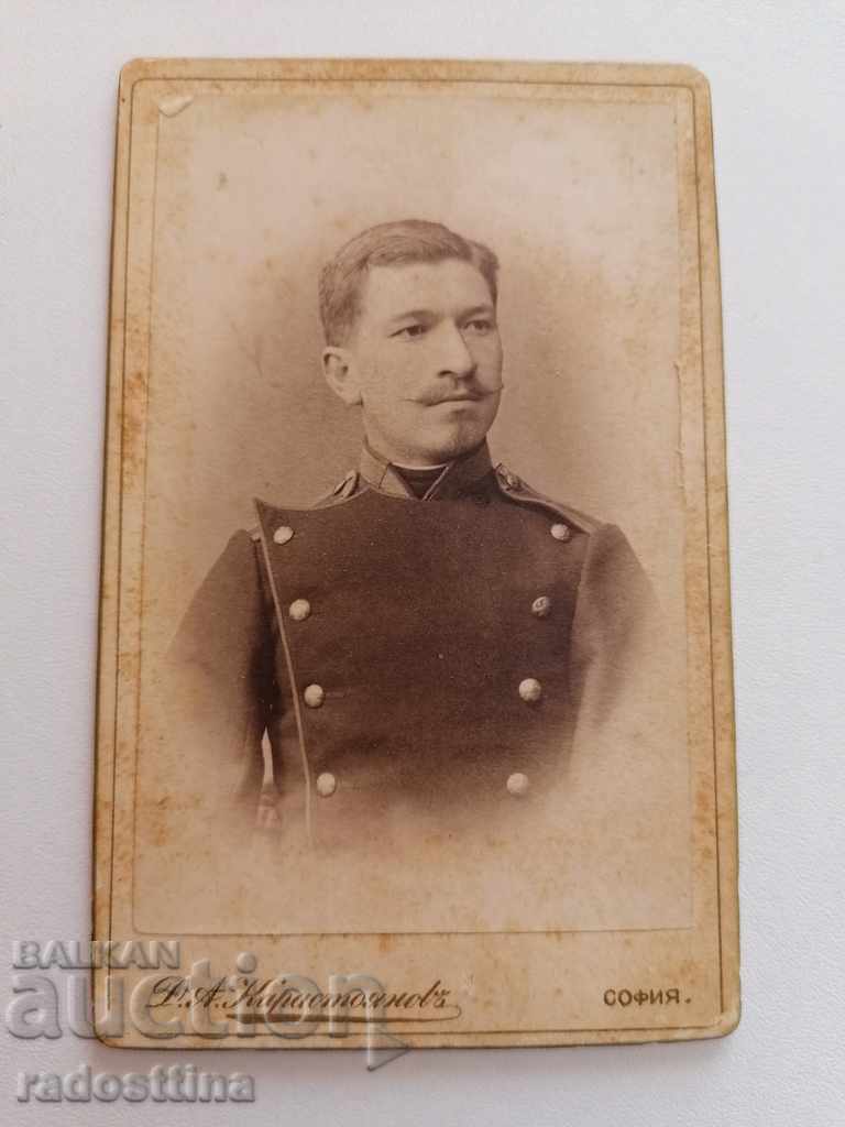 Снимка картон фотография Д. Карастоянов Юнкер Снимка картон фотография Д. Карастоянов Юнкер