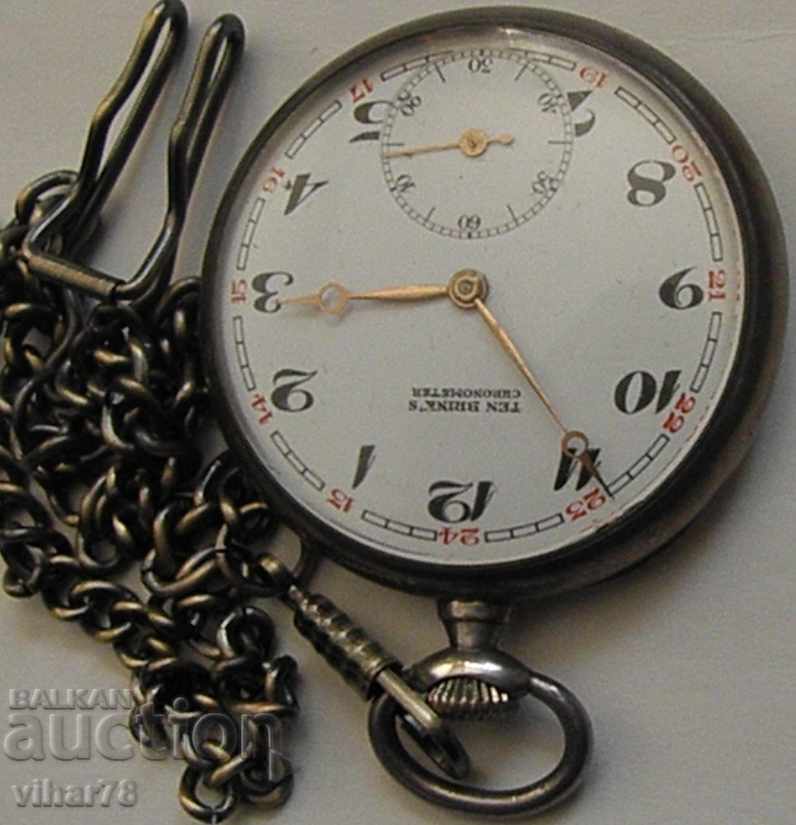 Auction  silver pocket watch-TEN BRINK,S -0.800