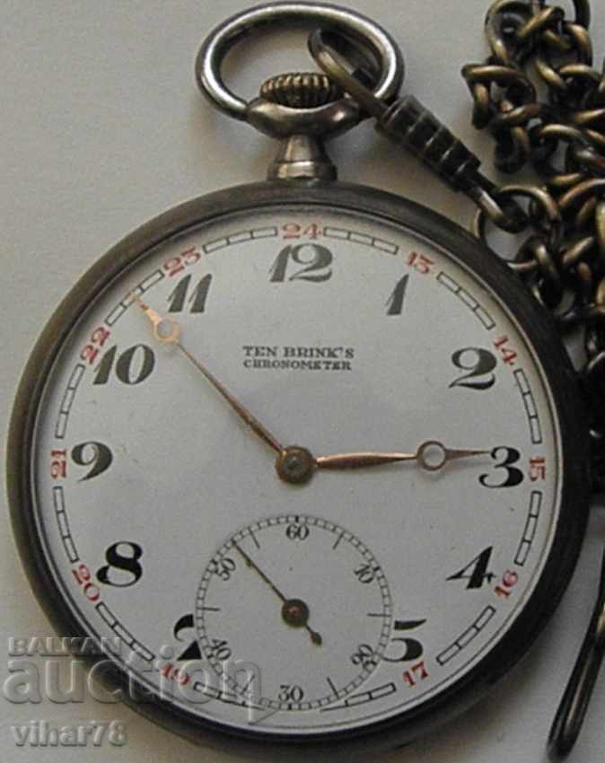 silver pocket watch-TEN BRINK,S -0.800