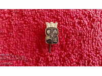Old social badge pin emblem capital Bulgaria Sofia