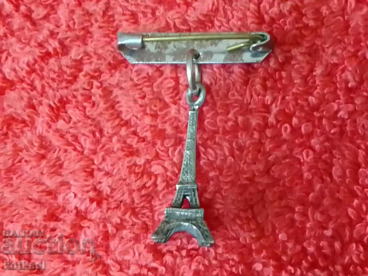 Old badge carrier France capital Paris Eiffel Tower with price 5.50 BGN | € 2.81