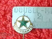 Vechi insignă bronz ac de siguranță email Esperanto ESPERANTO