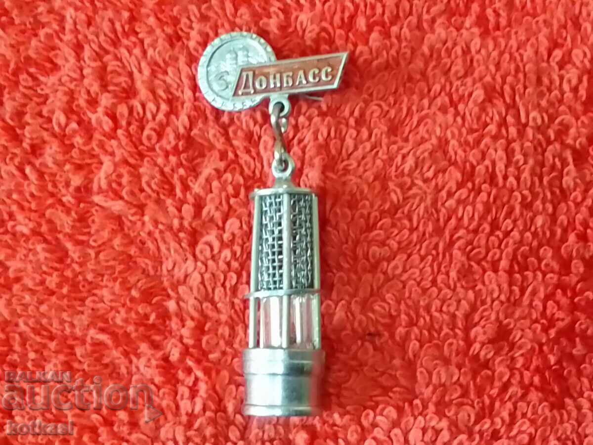 Old metal sports large badge sign city Donbass - 5