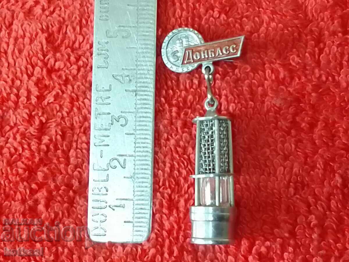 Old metal sports large badge sign city Donbass