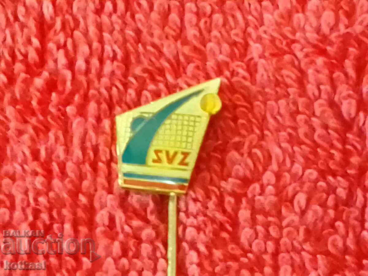 Old solid sports badge bronze pin Volleyball - 6