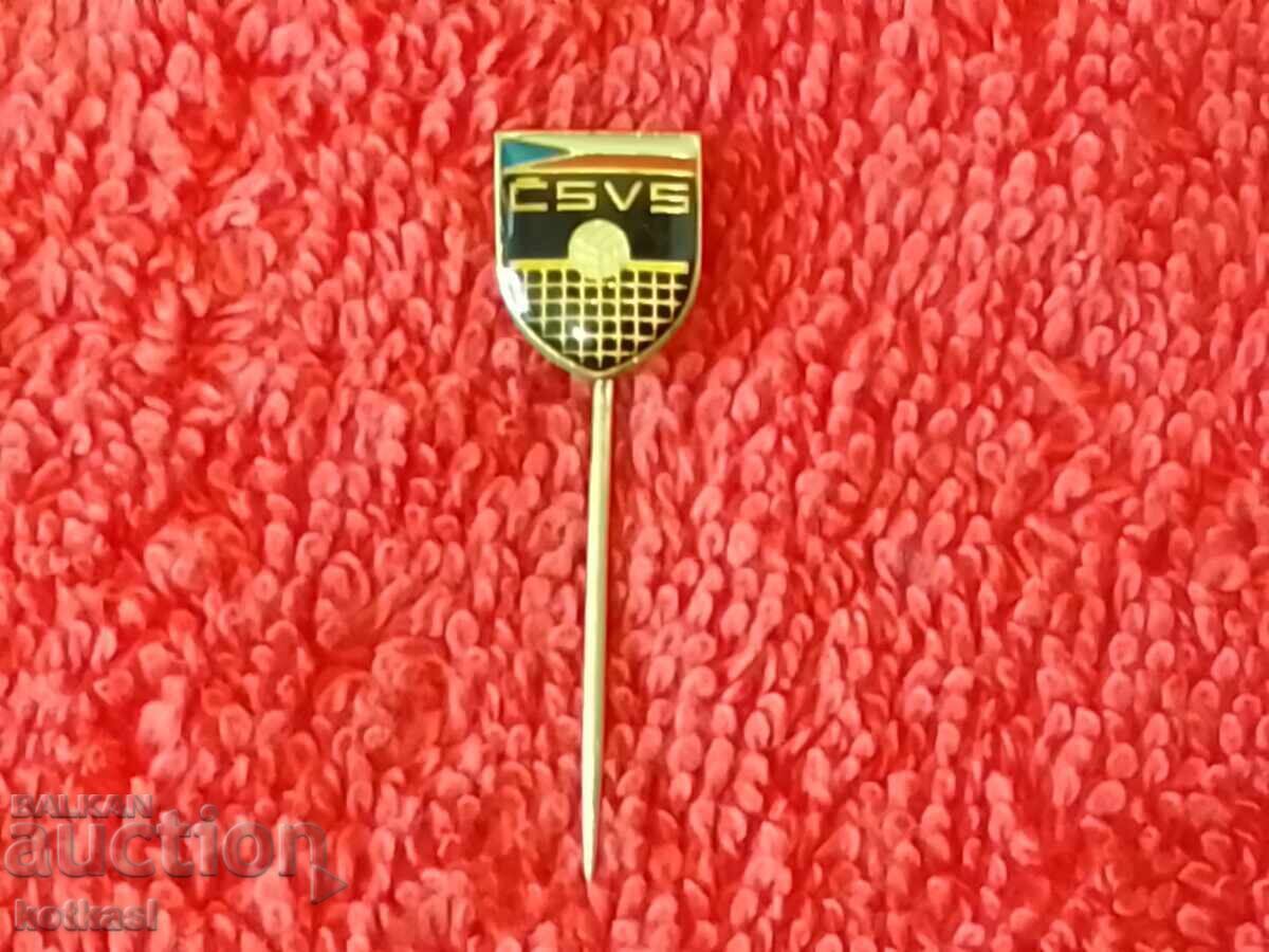 Licitație Vechi Bronz Solid Pin Sport Insigna Volei