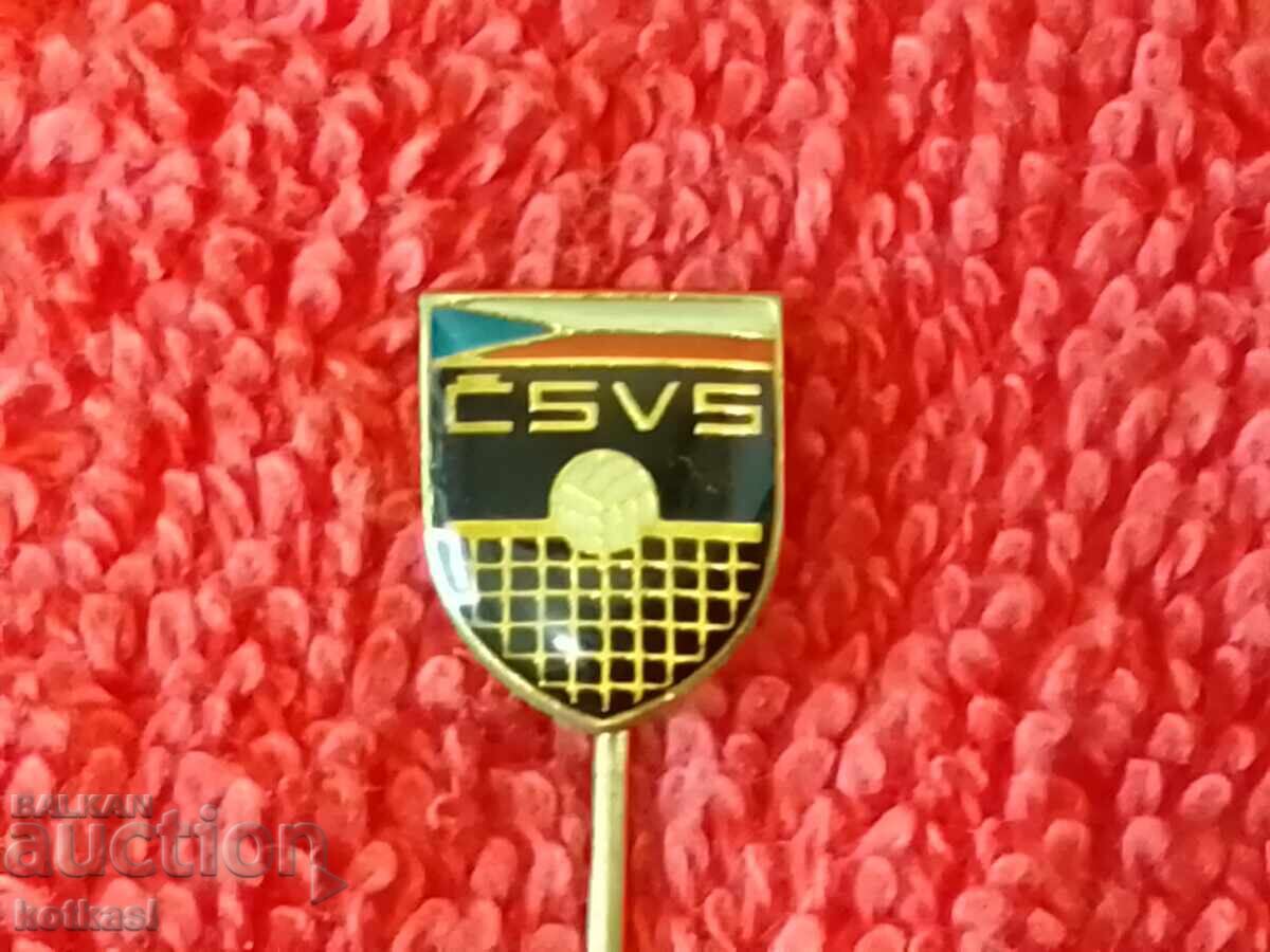 Old Solid Bronze Pin Sports Badge Volleyball - 6 Old Solid Bronze Pin Sports Badge Volleyball - 6