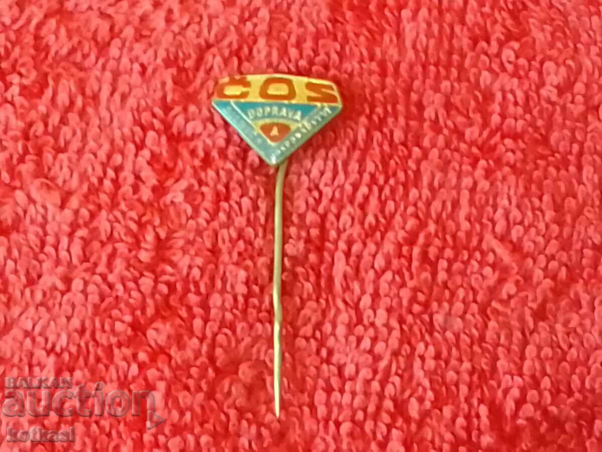 Old Solid Bronze DOPRAVA Pin Badge - 5 Old Solid Bronze DOPRAVA Pin Badge - 5
