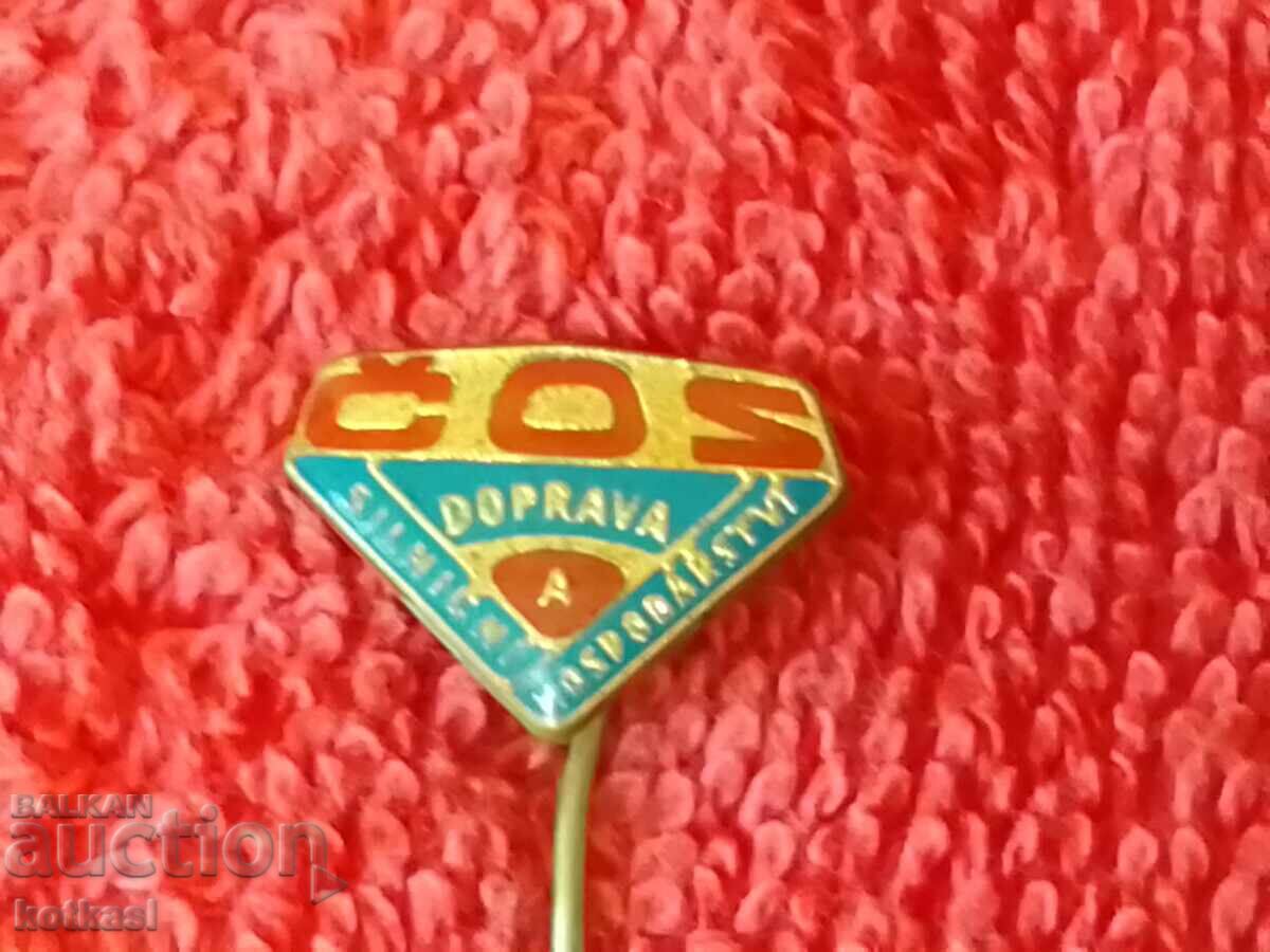 Old Solid Bronze DOPRAVA Pin Badge - 6 Old Solid Bronze DOPRAVA Pin Badge - 6