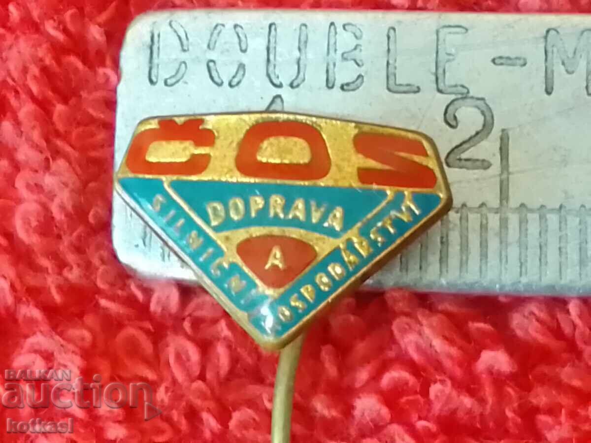 Old Solid Bronze DOPRAVA Pin Badge Old Solid Bronze DOPRAVA Pin Badge