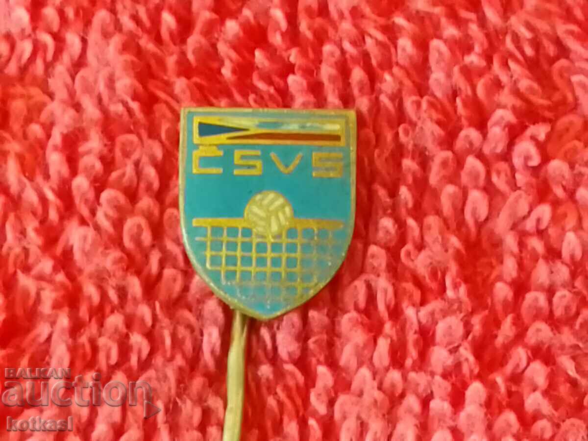 Old Sports Badge Bronze Pin Volleyball CSVS - 6 Old Sports Badge Bronze Pin Volleyball CSVS - 6