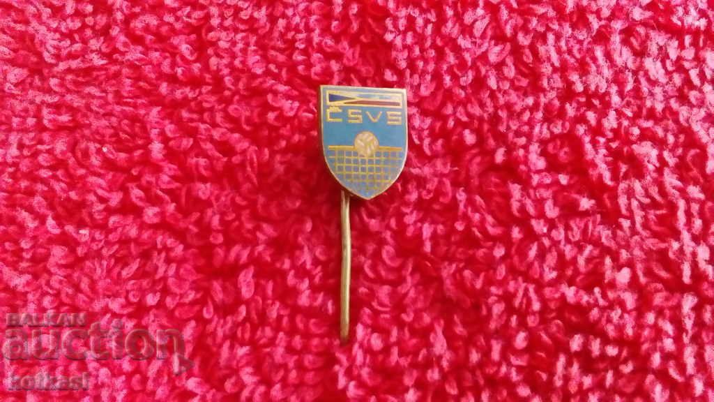 Old Sports Badge Bronze Pin Volleyball CSVS