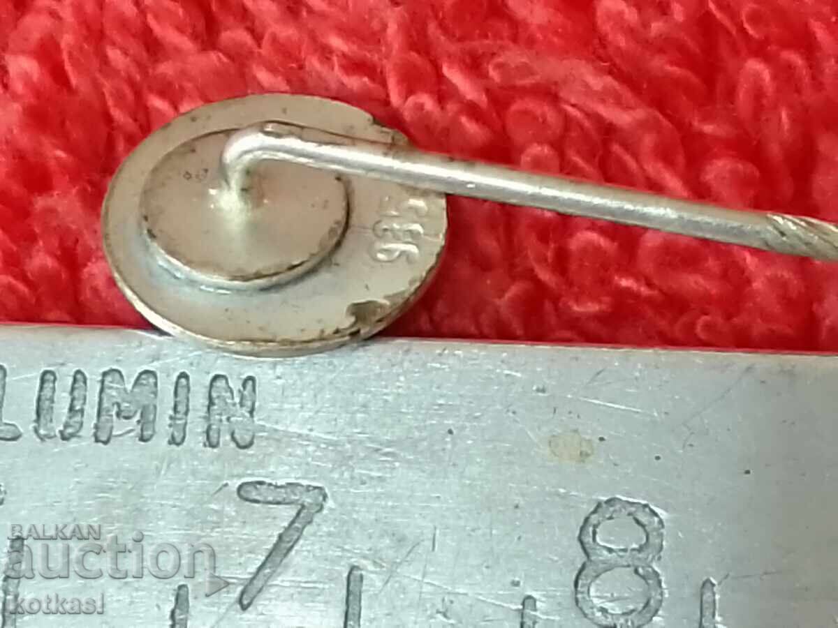 Auction Old silver marked 935 badge pin enamel KTM Auction Old silver marked 935 badge pin enamel KTM