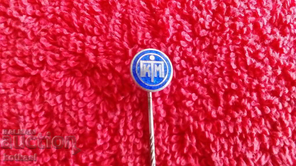 Old silver marked 935 badge pin enamel KTM - 6 Old silver marked 935 badge pin enamel KTM - 6