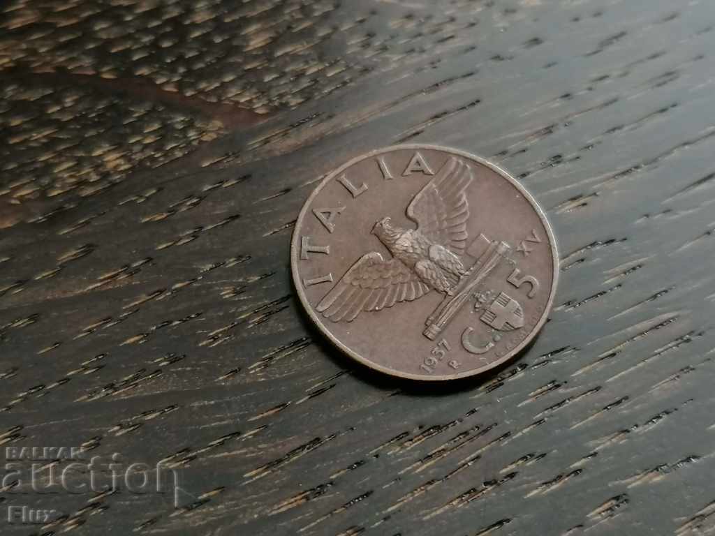 Монета - Италия - 5 чентесими | 1937г.