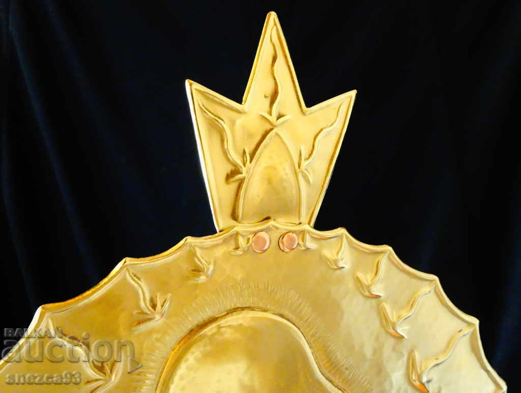 Antique brass icon of the Virgin Mary. with price 89.00 BGN | € 45.50