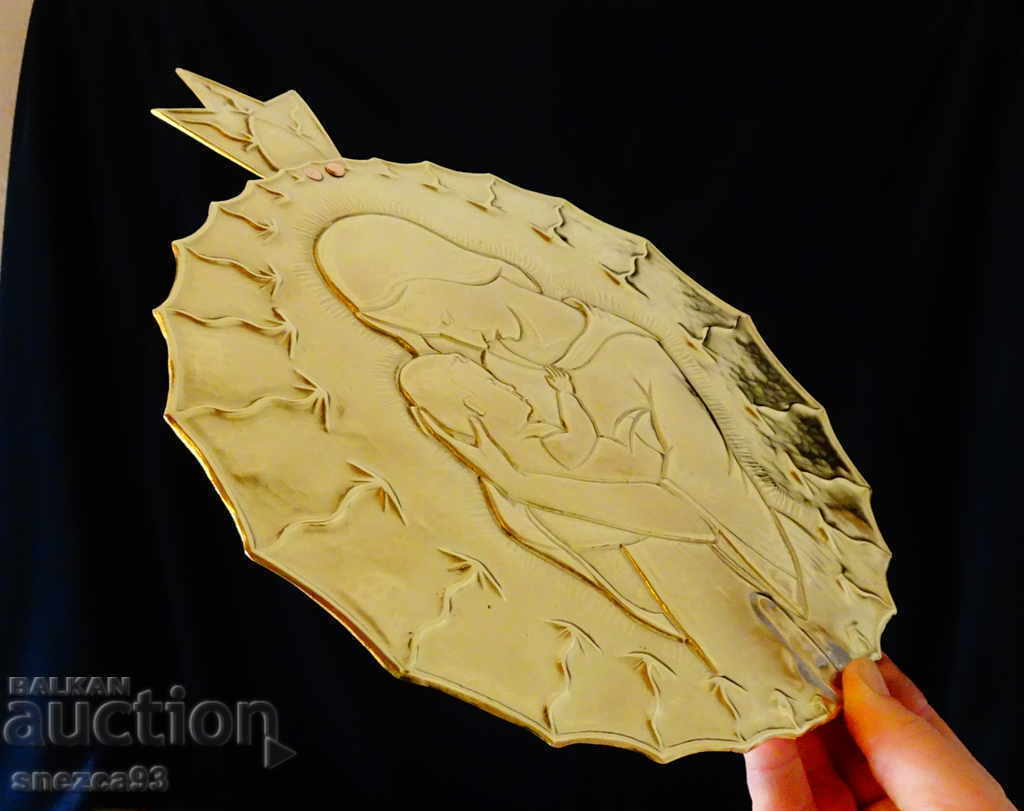 Delivery of Antique brass icon of the Virgin Mary.