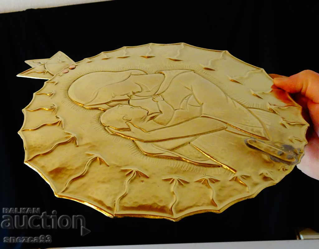 Antique brass icon of the Virgin Mary. - 6