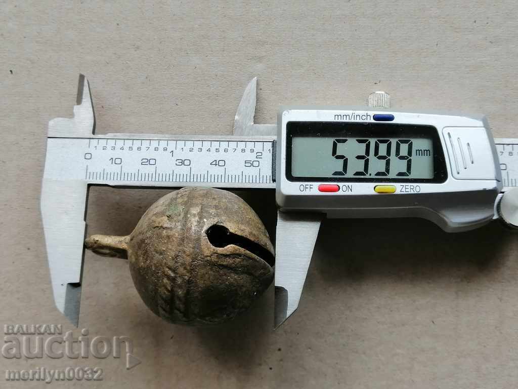 Clopot de căruță de cai tip „nucă” din bronz – secolul al XIX-lea - 5