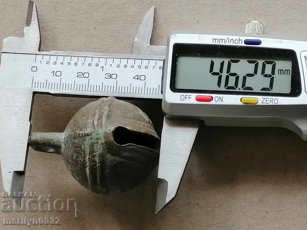 Бронзово звънче за конски впряг тип "орехче" - 19-ти век - 6 Бронзово звънче за конски впряг тип "орехче" - 19-ти век - 6