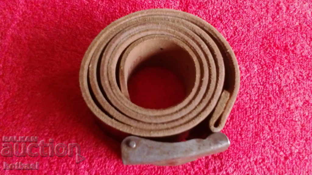 Auction  Old military leather belt excellent Czechoslovakia