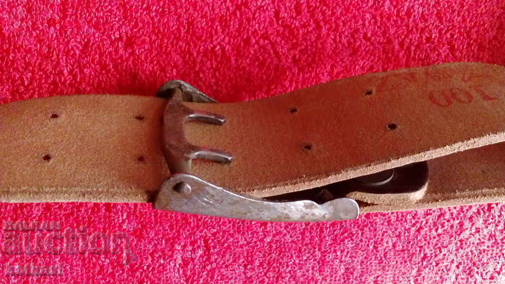 Old military leather belt excellent Czechoslovakia - 6